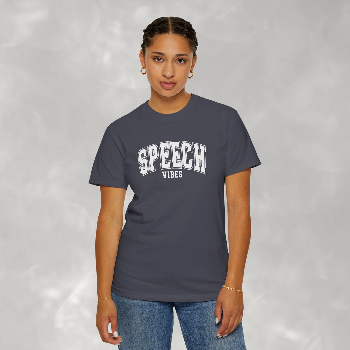 Speech Vibes, Unisex Comfort Colors Tee for SLP, SLPA, Speech Therapy