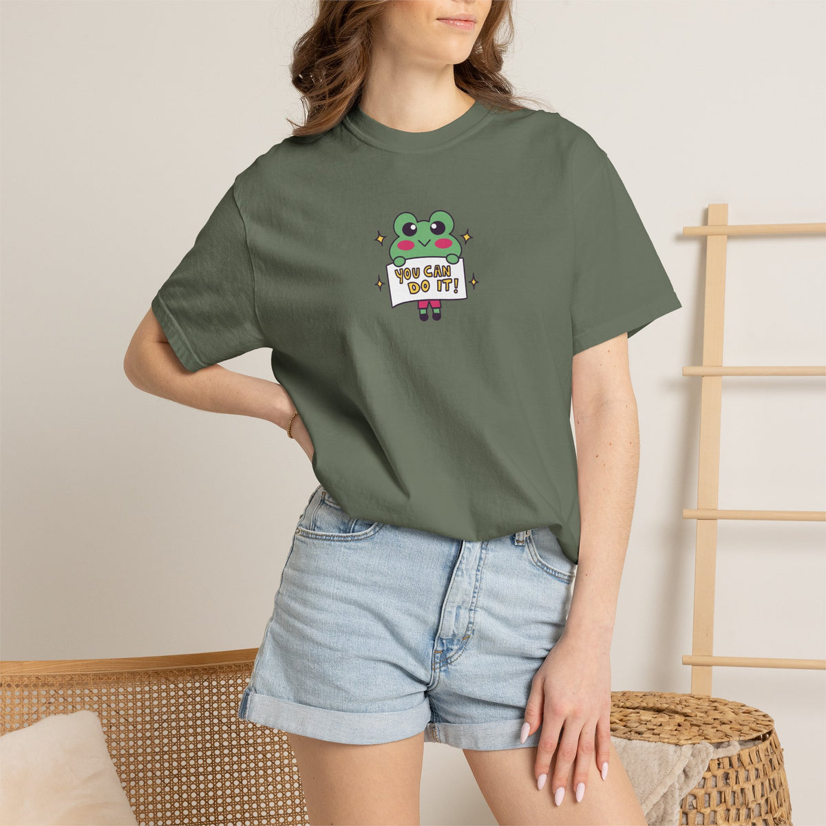 You Can Do It, Cute Motivational Frog Unisex Comfort Colors Tee for OT, PT, Speech Therapist