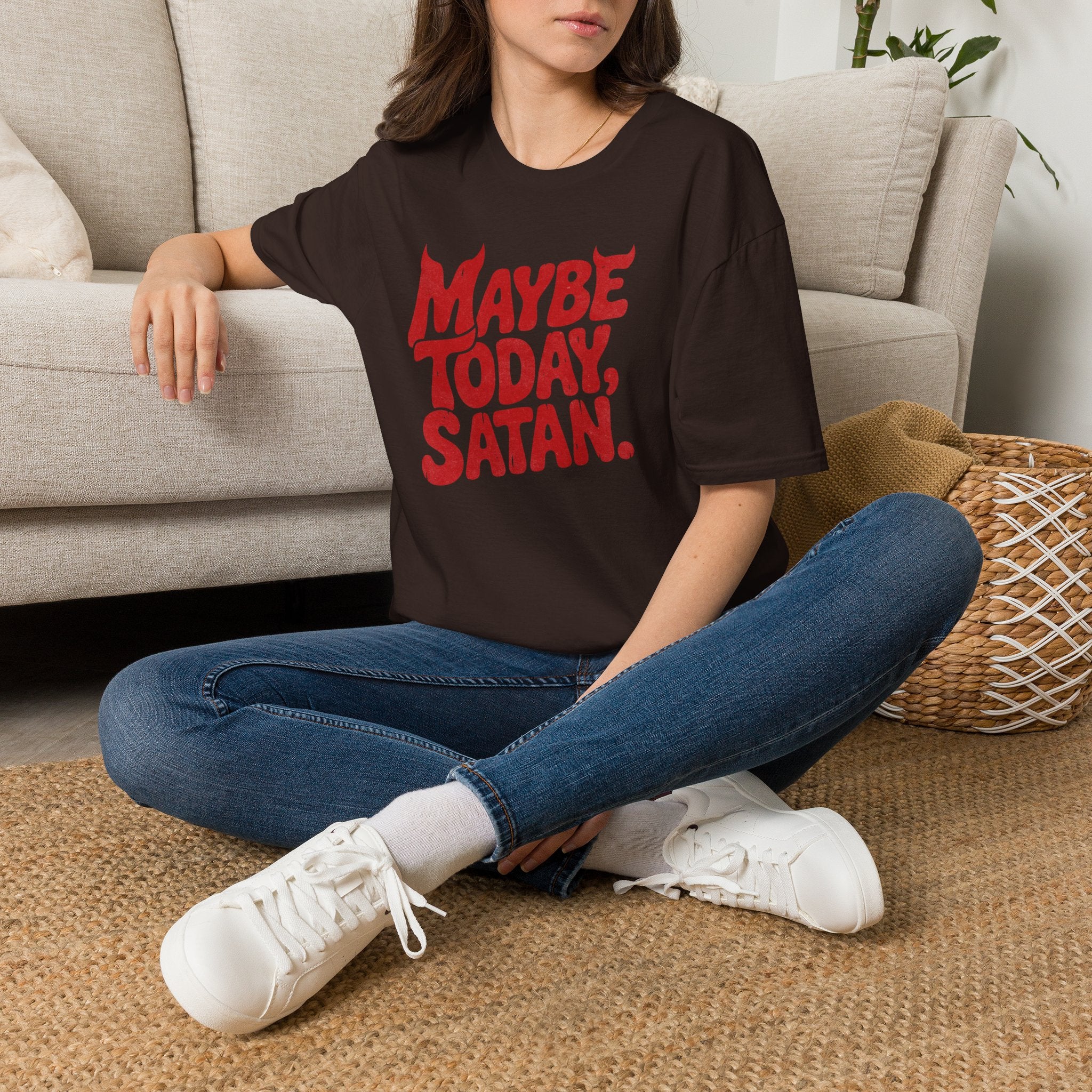 Funny Gothic Maybe Today Satan Comfort Colors Tee
