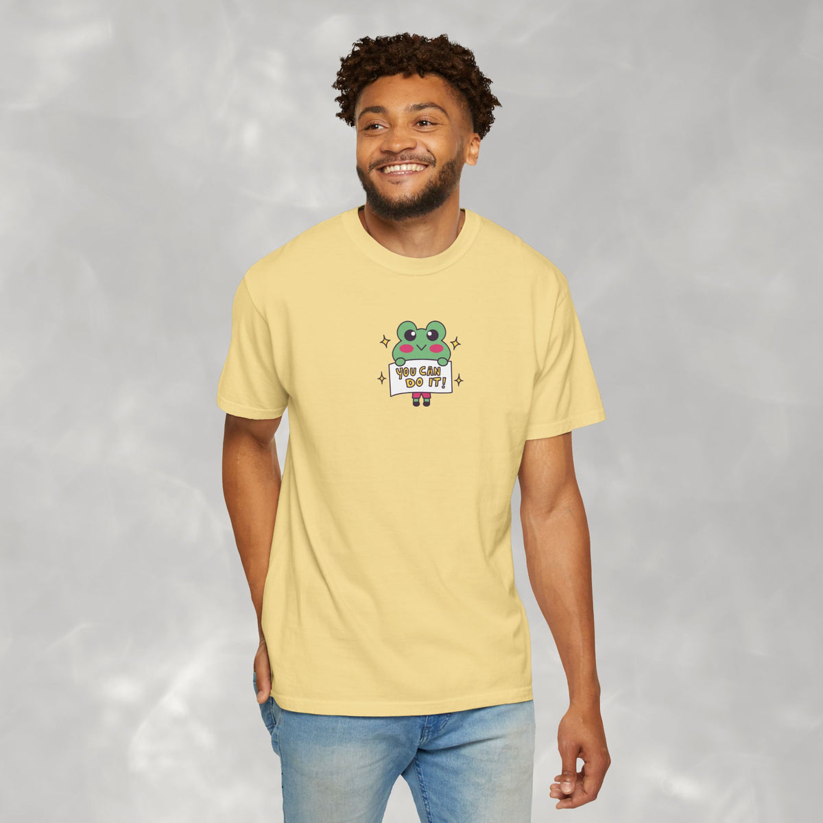 You Can Do It, Cute Motivational Frog Unisex Comfort Colors Tee for OT, PT, Speech Therapist