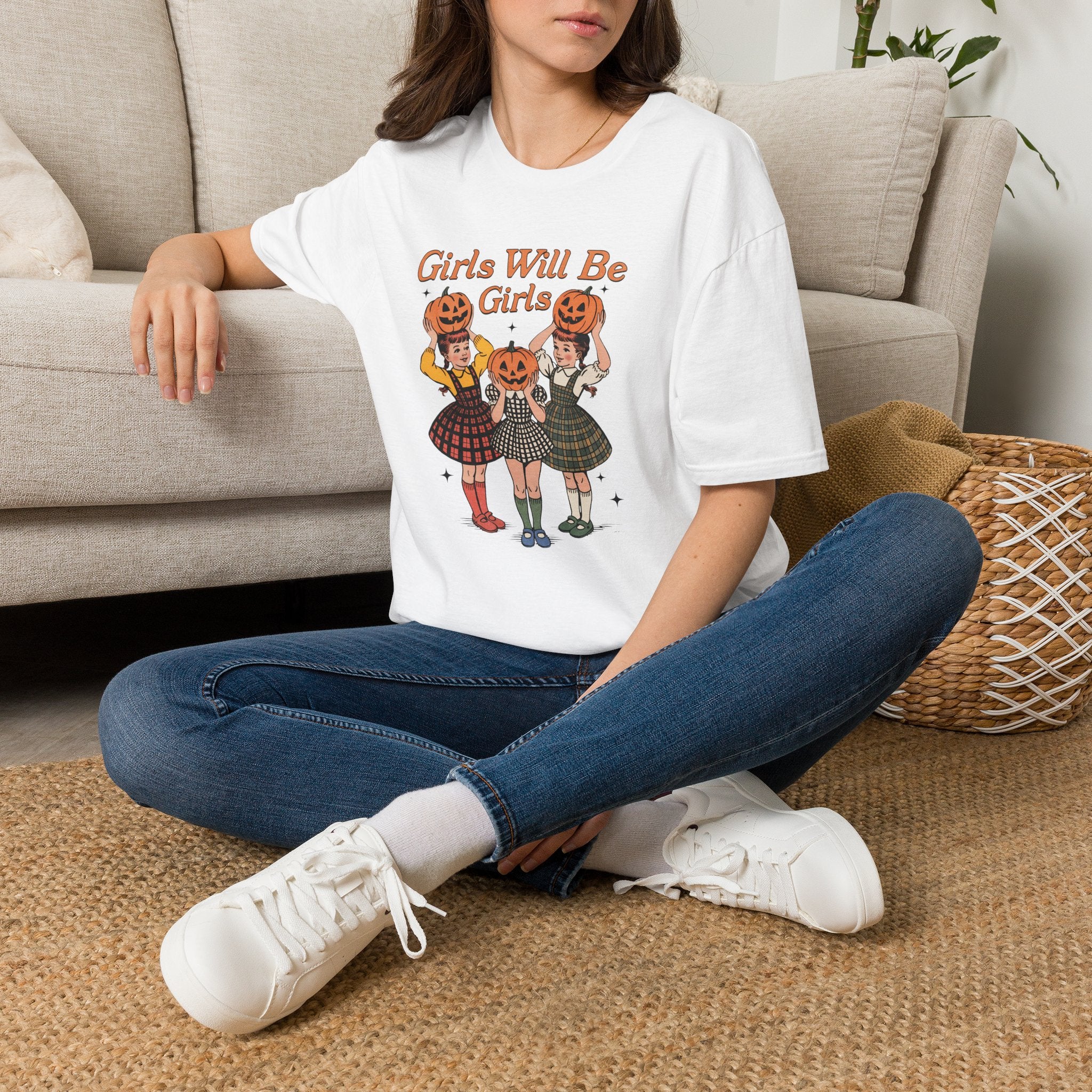 Girls Will Be Girls, Funny Vintage Retro Halloween Gildan Unisex Softstyle T-Shirt