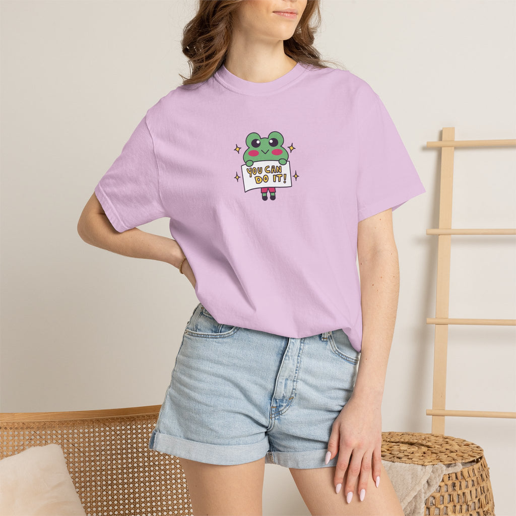 You Can Do It, Cute Motivational Frog Unisex Comfort Colors Tee for OT, PT, Speech Therapist