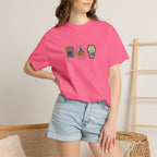 Cute Halloween Spooky Stamps with Cat, Jack-O-Lanter, Skeleton, Comfort Colors Tee