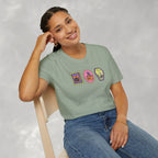 Cute Halloween Spooky Stamps with Cat, Jack-O-Lanter, Skeleton, Gildan Unisex Softstyle T-Shirt