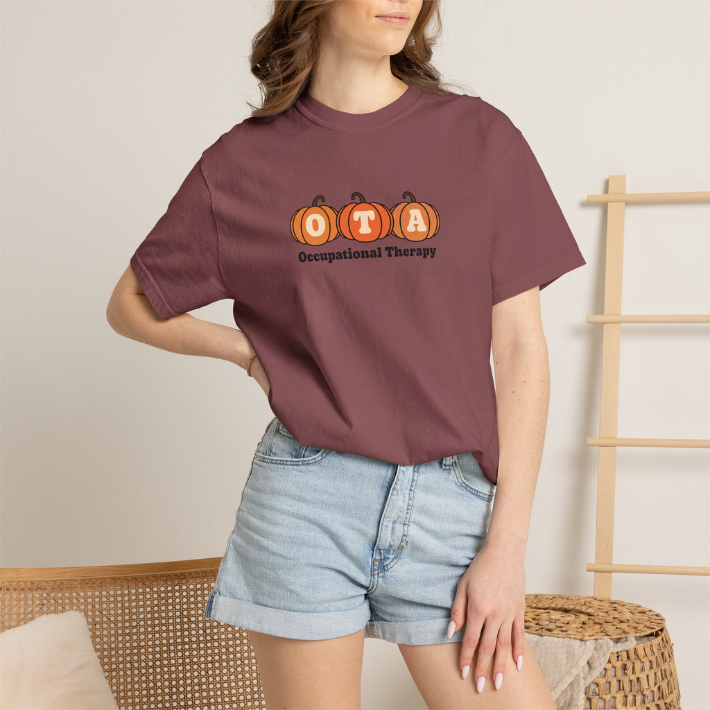 OTA Fall Pumpkins Comfort Colors Garment-Dyed T-shirt for Occupational Therapy Assistants