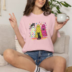 Preppy, Girly, Cute Halloween Ghosts with Cats, Comfort Colors Tee
