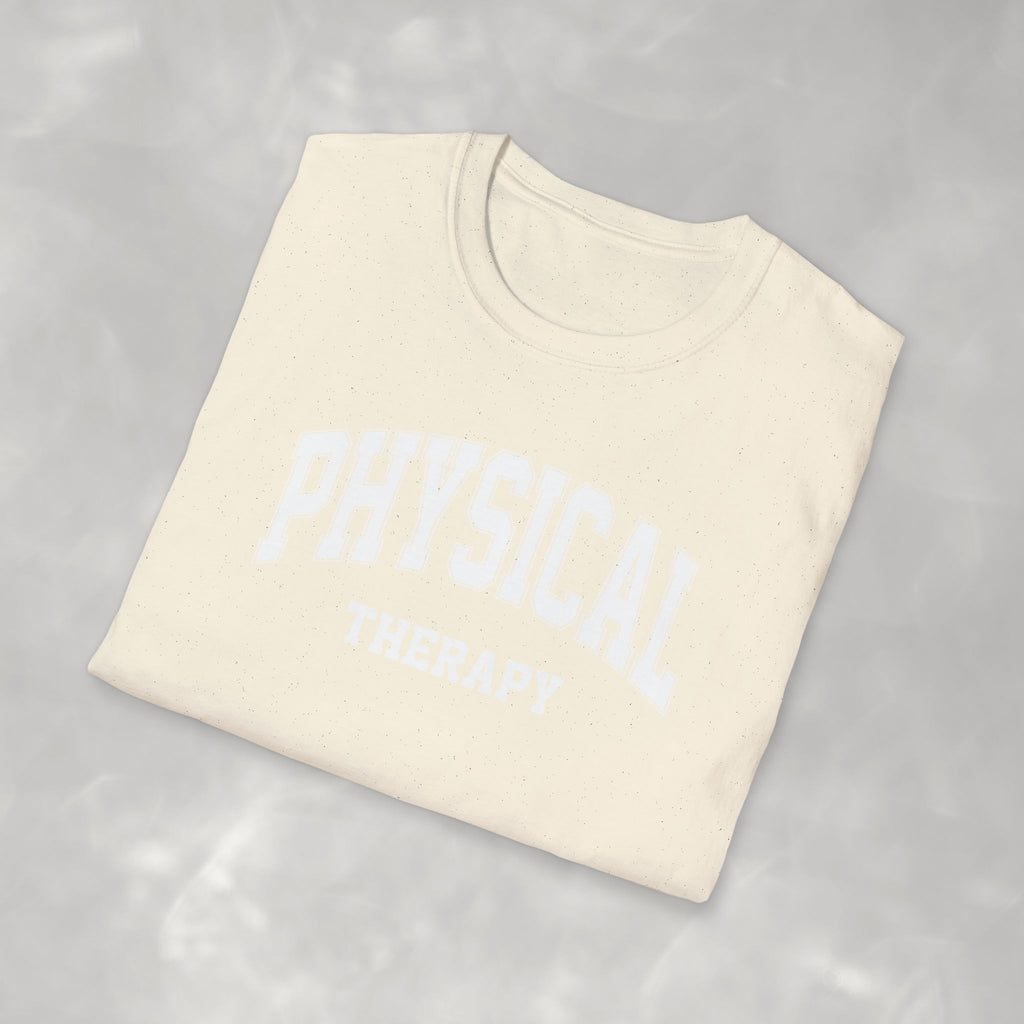 Physical Therapy, Therapist Varsity Style Gildan Unisex Softstyle T-Shirt
