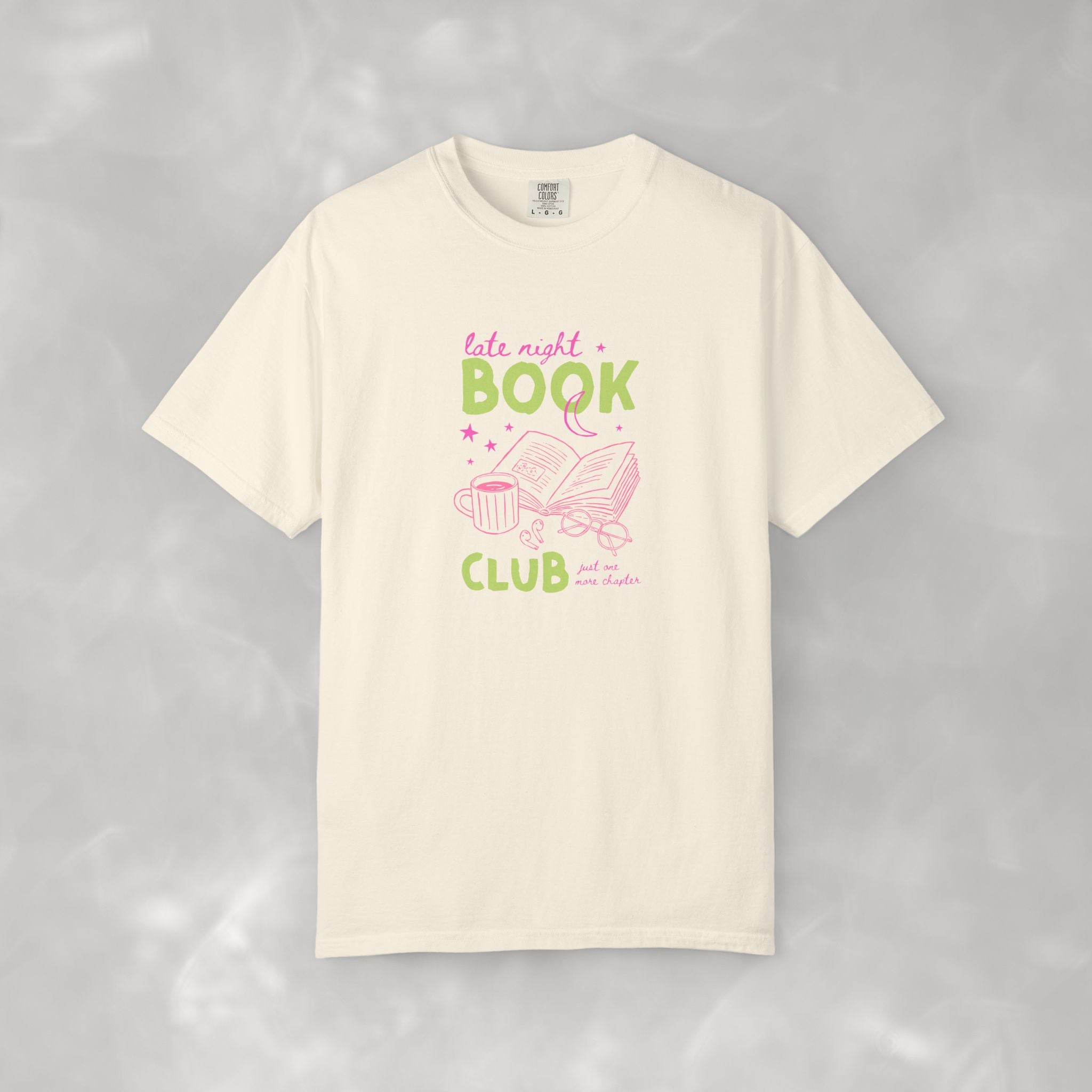 Late Night Book Club, Comfort Colors Book Lover, Reader Tee for Women,