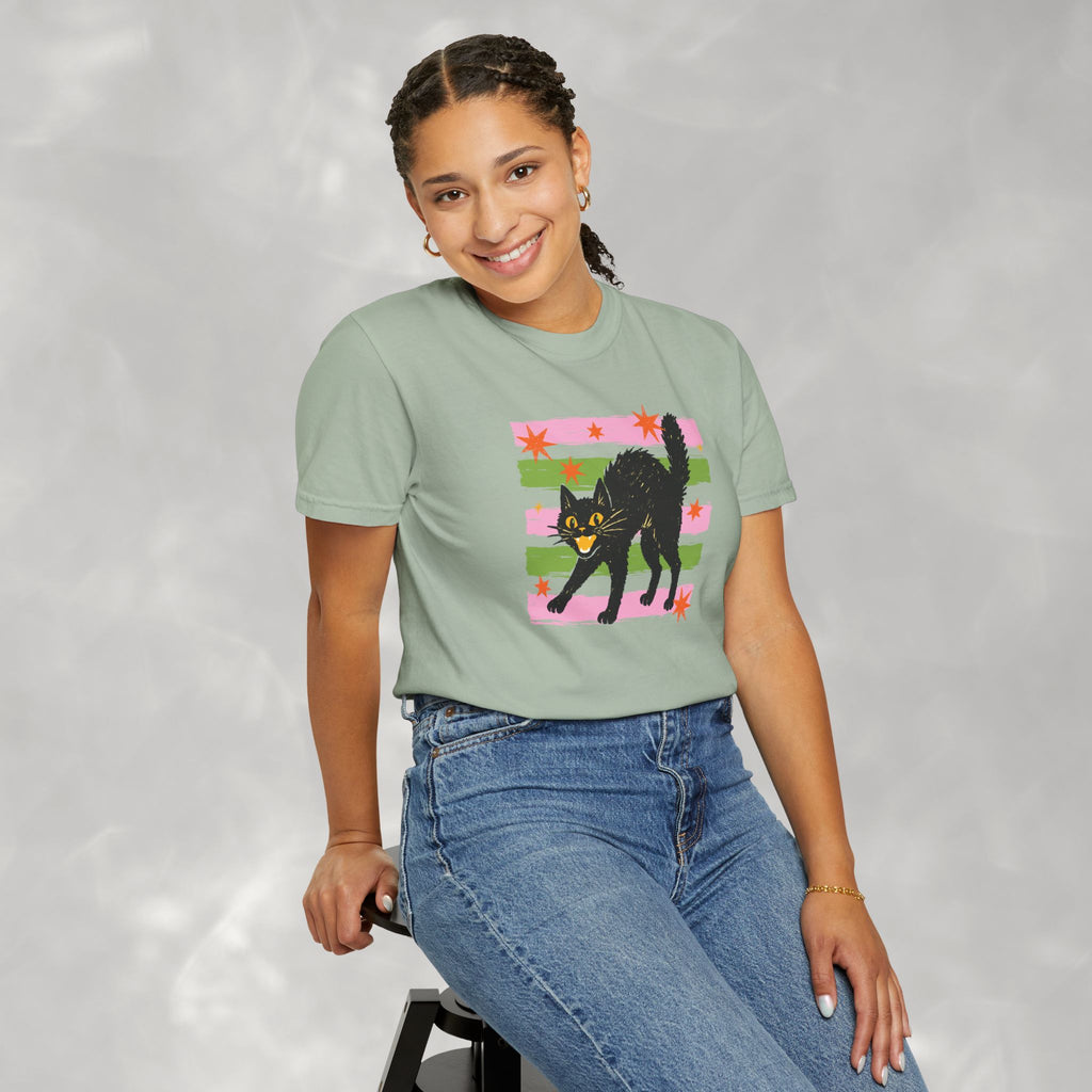 Spooky, Cute Black Cat, Halloween Comfort Colors Tee Unisex