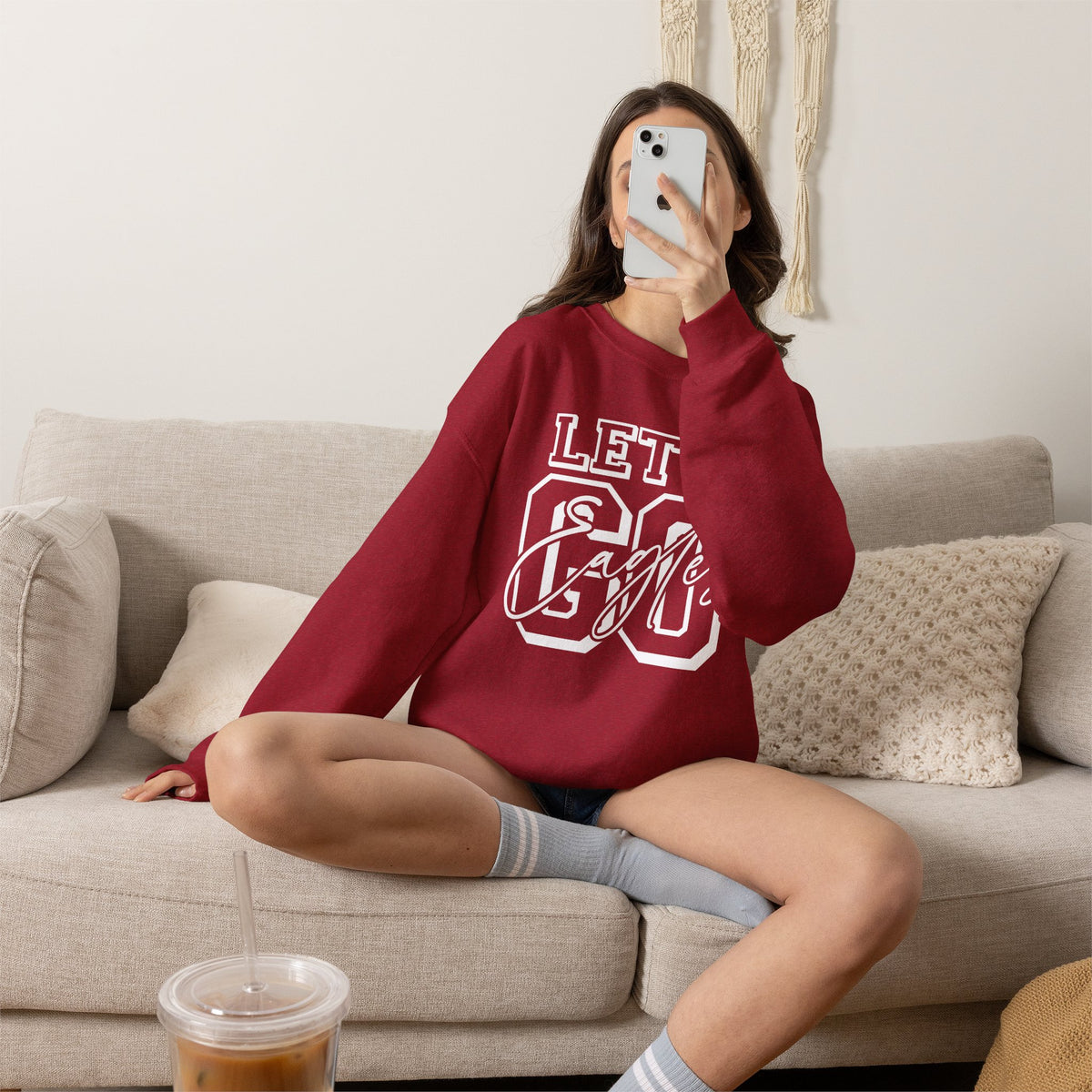 Let's Go Eagles, Eagles Sports, Team Spirit Gildan Unisex Heavy Blend™ Crewneck Sweatshirt