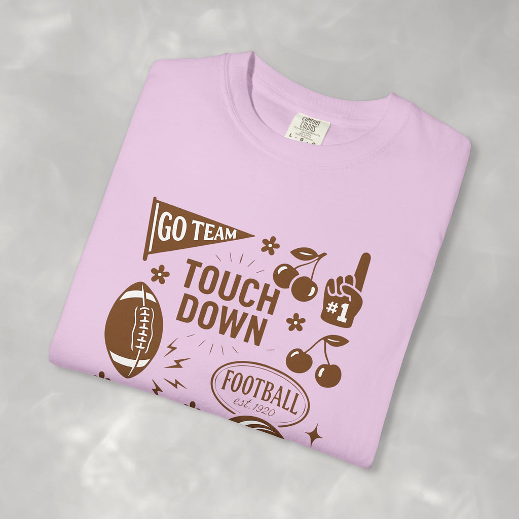 Football Preppy Game Day Comfort Colors Tee for Women