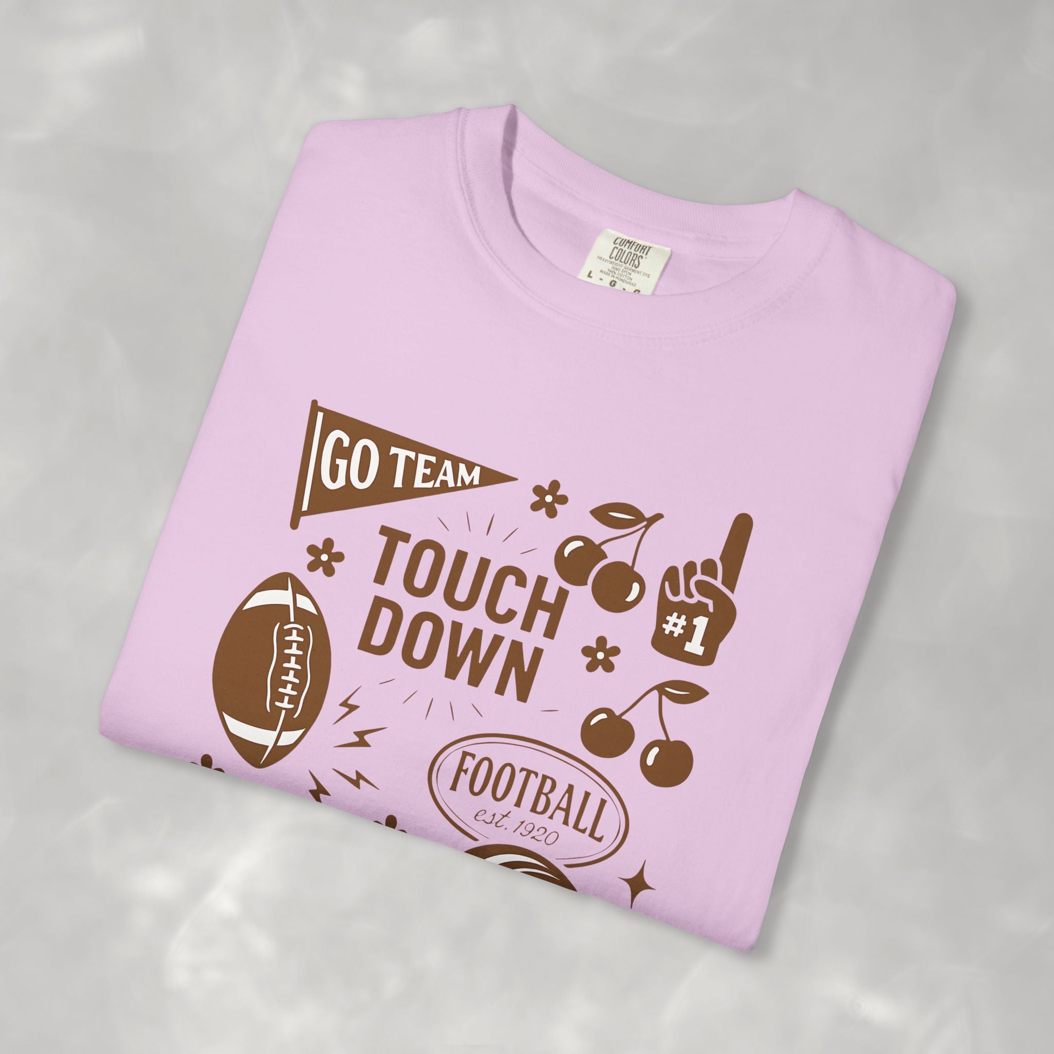 Football Preppy Game Day Comfort Colors Tee for Women