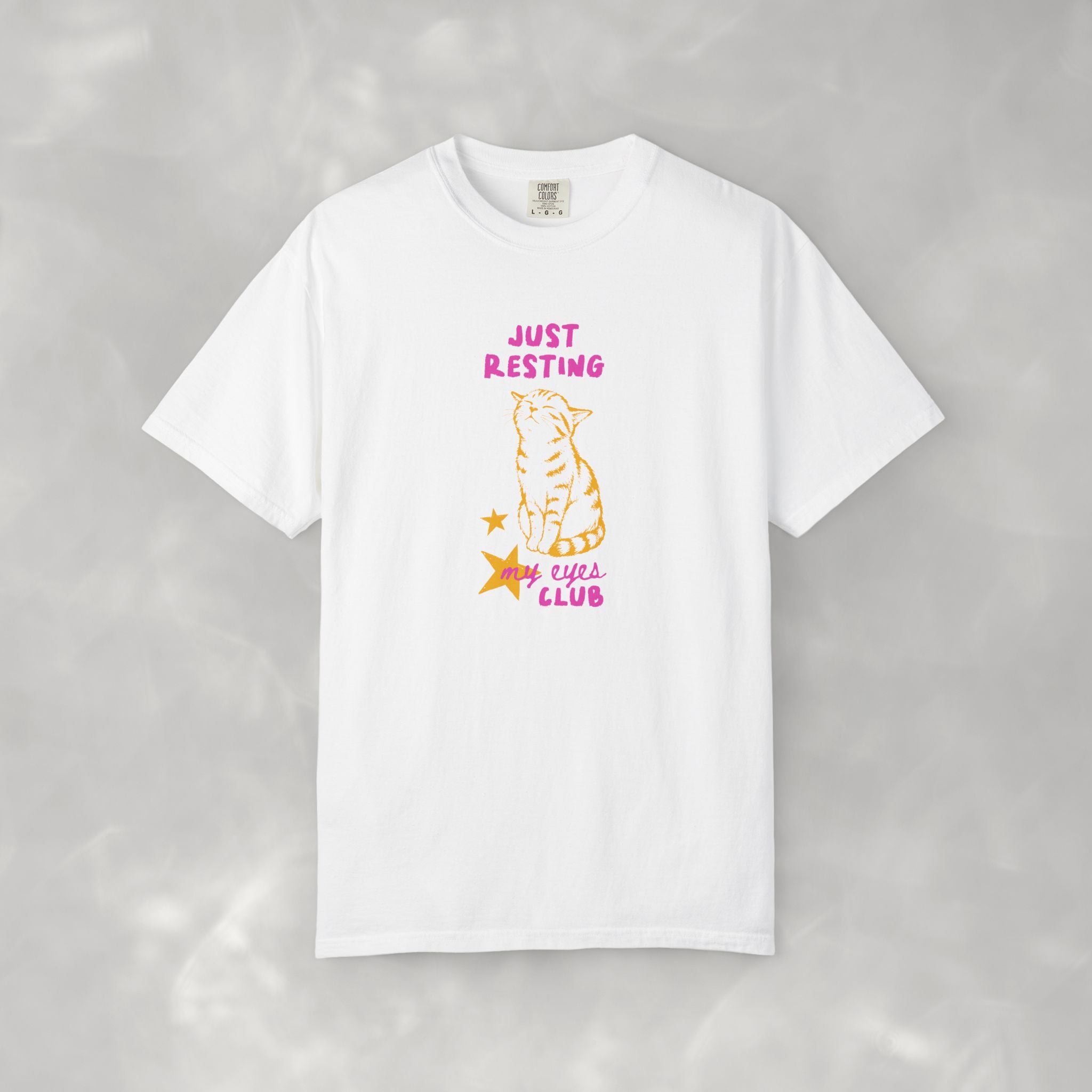 Just Resting My Eyes Club, Funny, Cat Lover Comfort Colors Tee