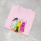 Preppy, Girly, Cute Halloween Ghosts with Cats, Gildan Unisex Softstyle T-Shirt