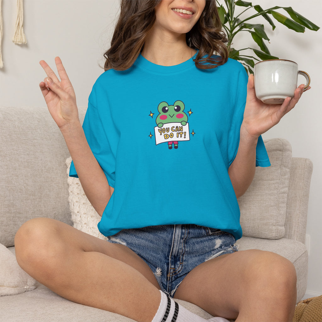 You Can Do It, Cute Motivational Frog Unisex Comfort Colors Tee for OT, PT, Speech Therapist