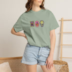 Cute Halloween Spooky Stamps with Cat, Jack-O-Lanter, Skeleton, Comfort Colors Tee