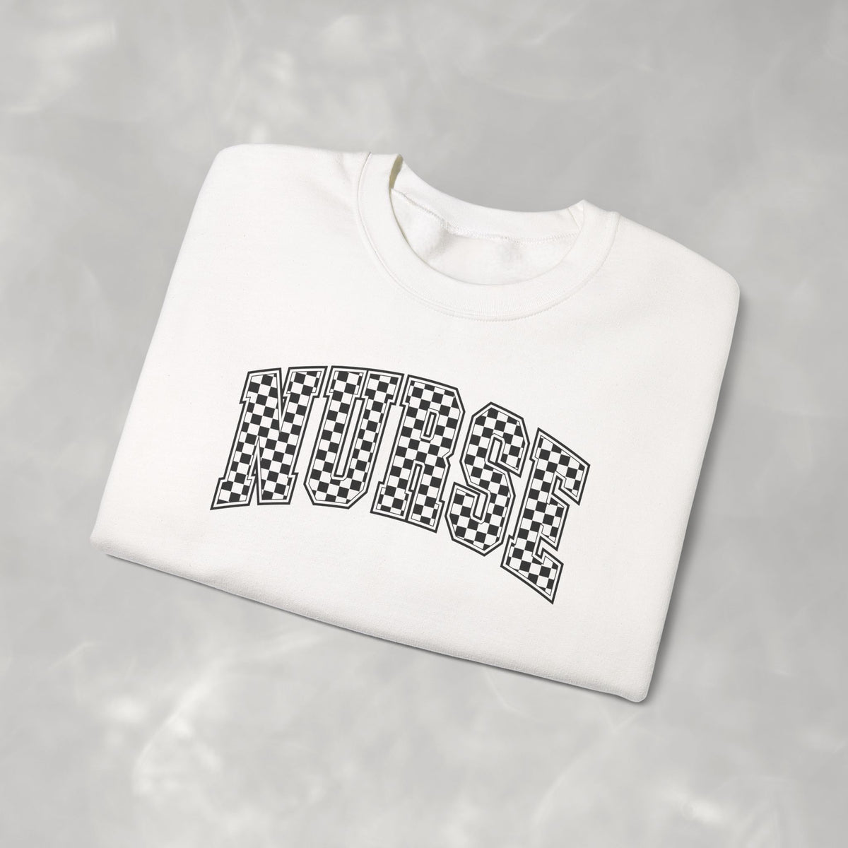 Nurse Checkered Gildan Unisex Heavy Blend™ Crewneck Sweatshirt for RN, LPN, GN, Nursing Students
