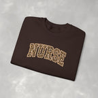 Leopard Print Varsity Nurse Gildan Unisex Heavy Blend™ Crewneck Sweatshirt