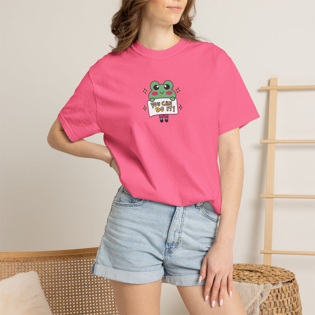 You Can Do It, Cute Motivational Frog Unisex Comfort Colors Tee for OT, PT, Speech Therapist