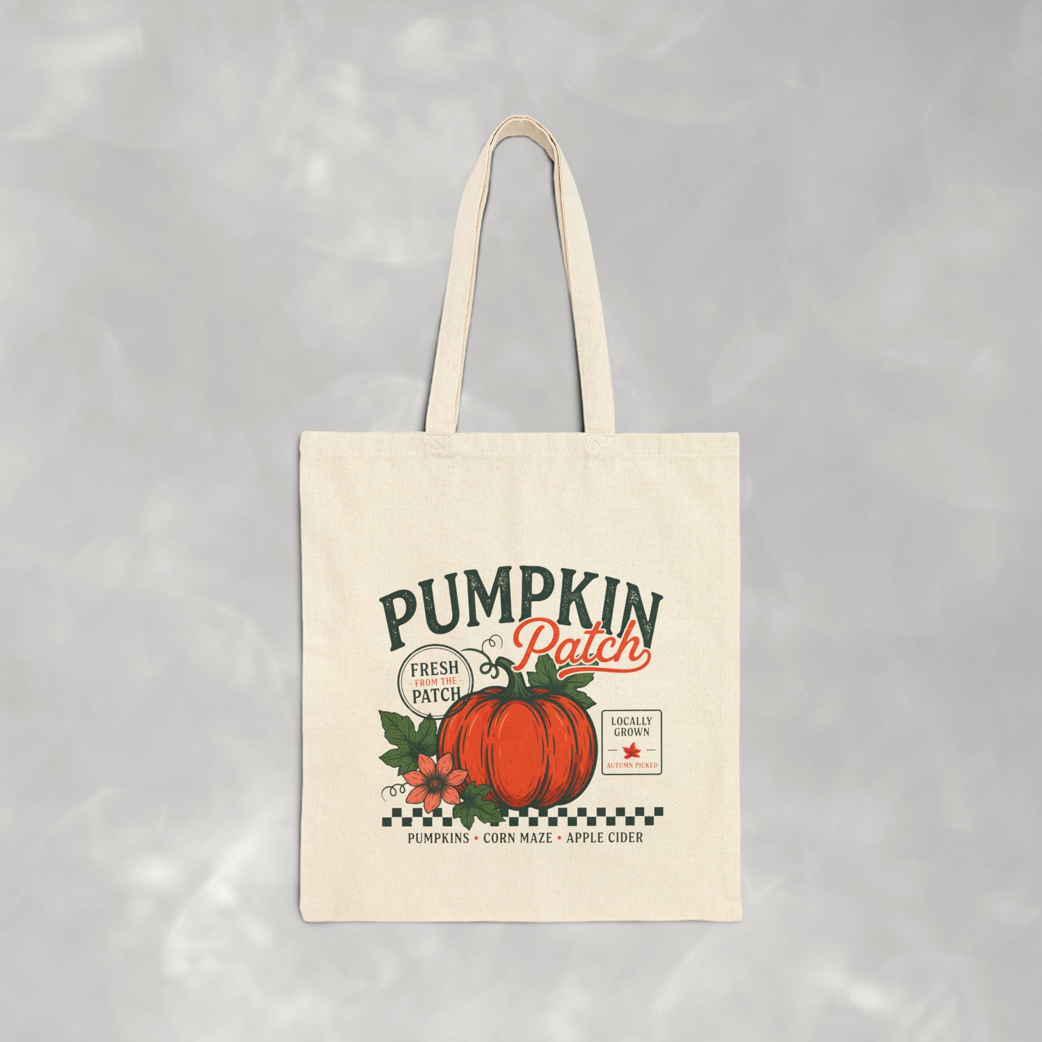 Pumpkin Patch Double-Sided Cotton Canvas Tote Bag