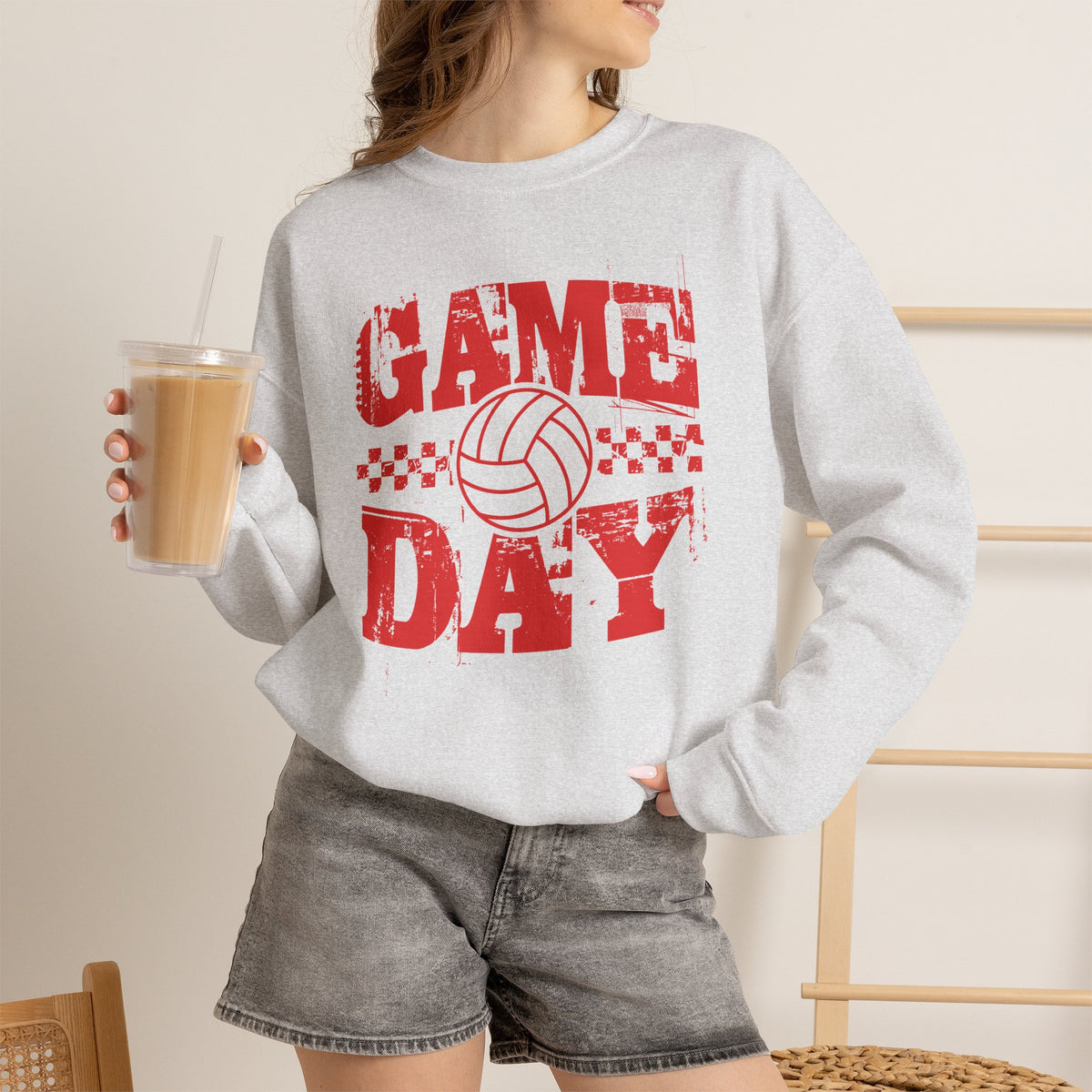 Retro Vintage Volleyball Game Day Gildan Unisex Heavy Blend™ Crewneck Sweatshirt