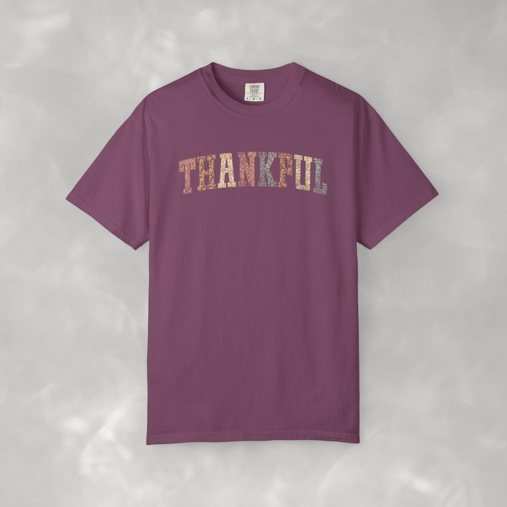 Boho Cute Thankful Comfort Colors Garment-Dyed T-shirt for Thanksgiving