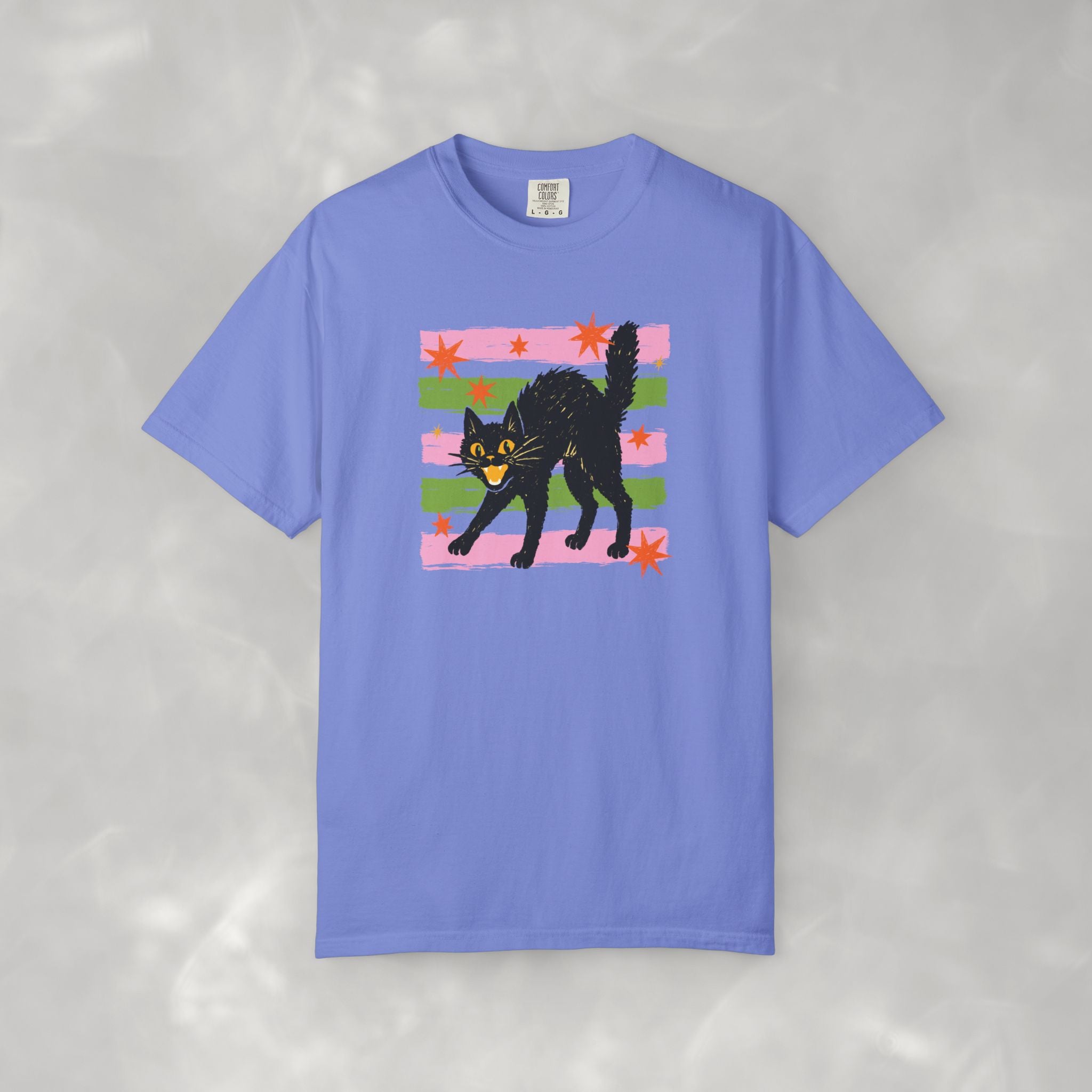 Spooky, Cute Black Cat, Halloween Comfort Colors Tee Unisex