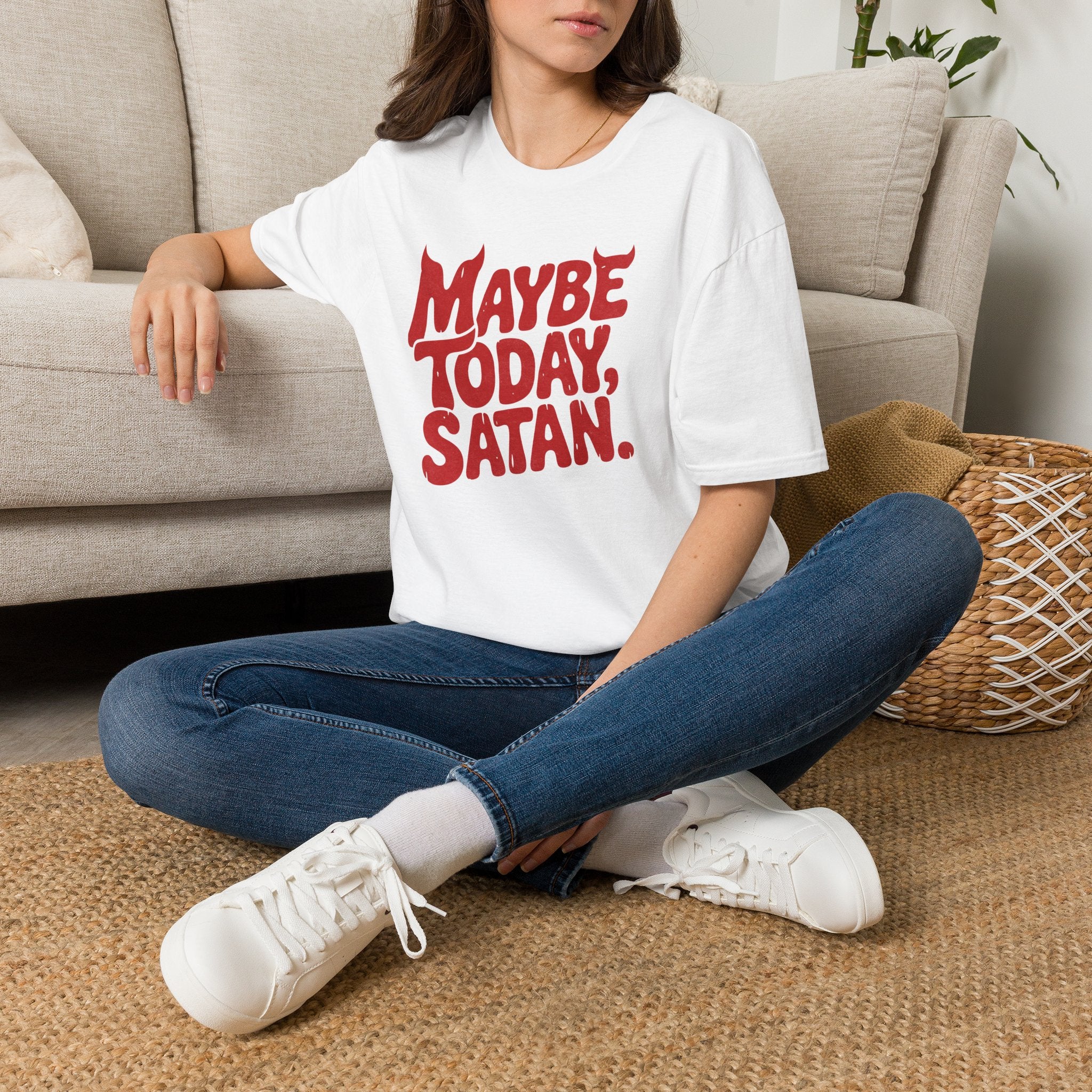 Funny Gothic Maybe Today Satan Comfort Colors Tee