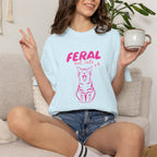 Feral But Cute, Funny, Cat Lover Comfort Colors Tee