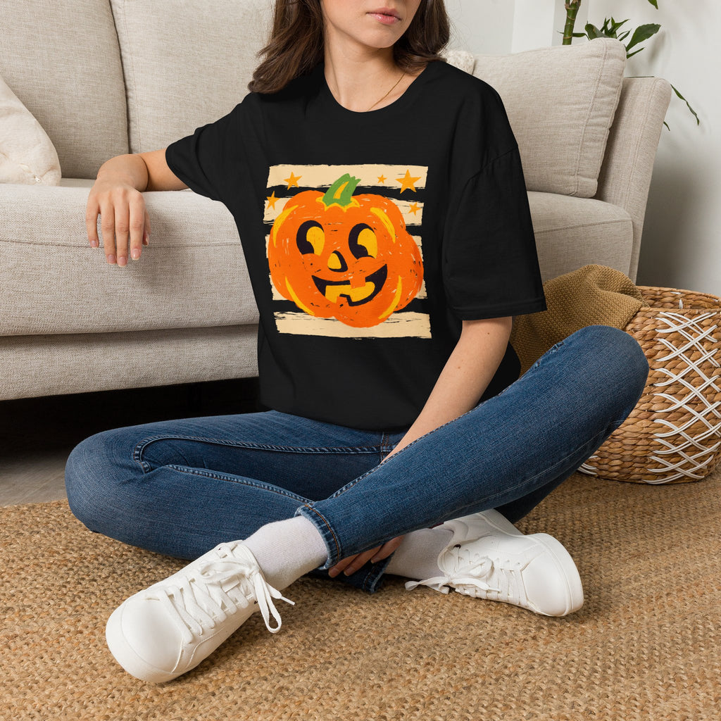 Happy Jack-O-Lantern, Striped Halloween Gildan Unisex Softstyle T-Shirt