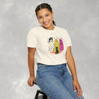 Preppy, Girly, Cute Halloween Ghosts with Cats, Comfort Colors Tee