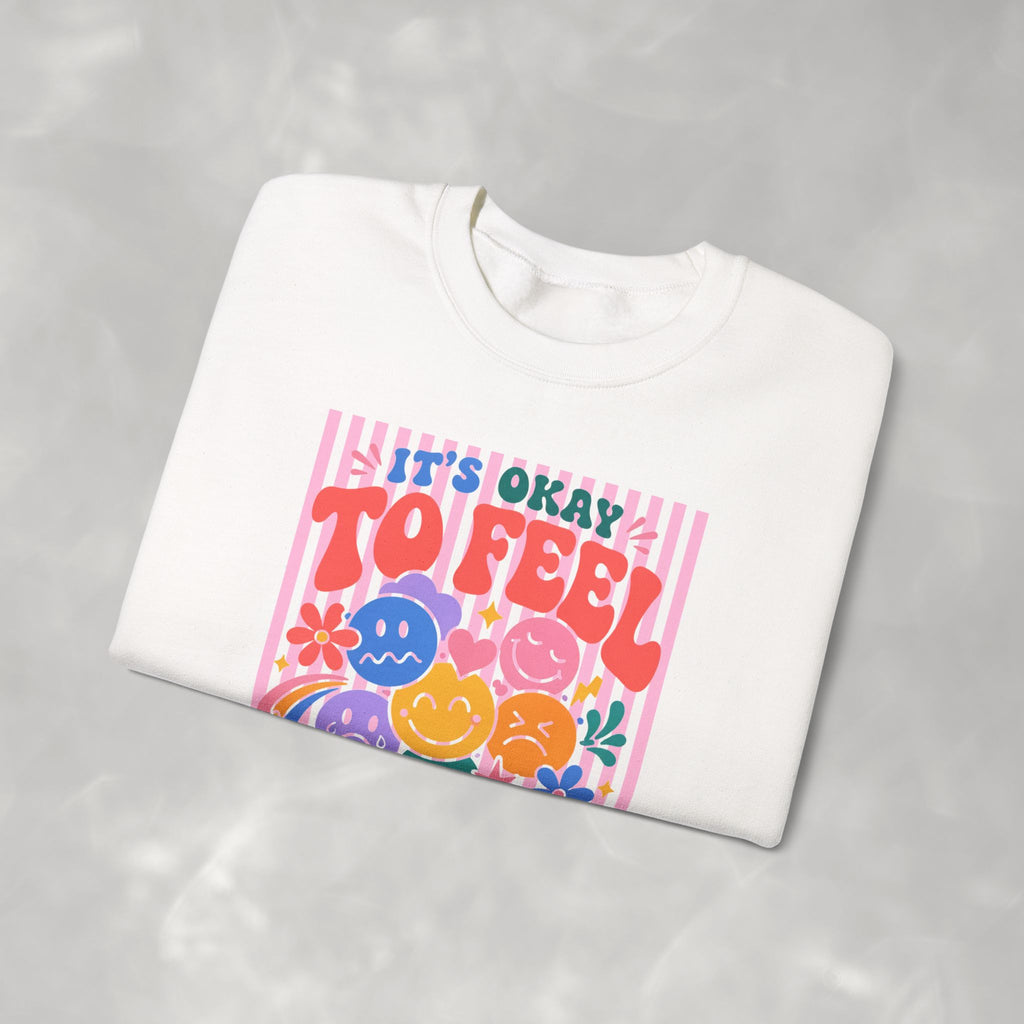 It's Okay to Feel All the Feels Gildan Unisex Heavy Blend™ Crewneck Sweatshirt for OT, PT, Speech, School Therapists