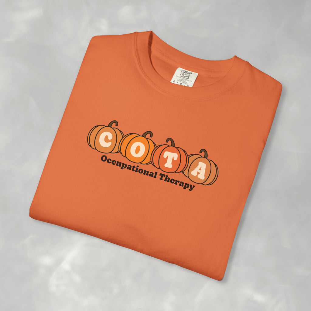 COTA Fall Pumpkins Comfort Colors Garment-Dyed T-shirt for Occupational Therapy Assistants