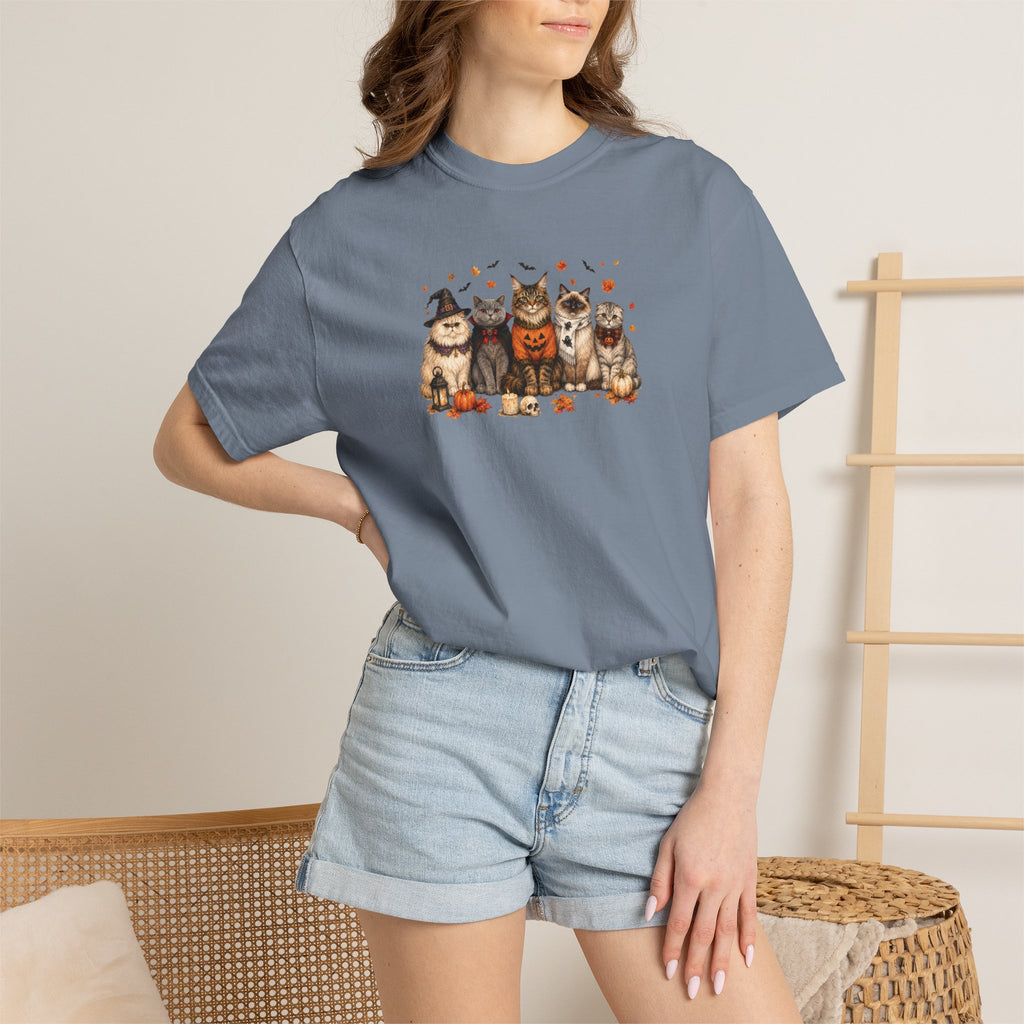 Retro Cats in Halloween Costumes Unisex Comfort Colors Tee