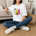 Preppy, Girly, Cute Halloween Ghosts with Cats, Gildan Unisex Softstyle T-Shirt