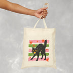 Spooky, Cute Black Cat, Halloween, Double-Sided Cotton Canvas Tote Bag