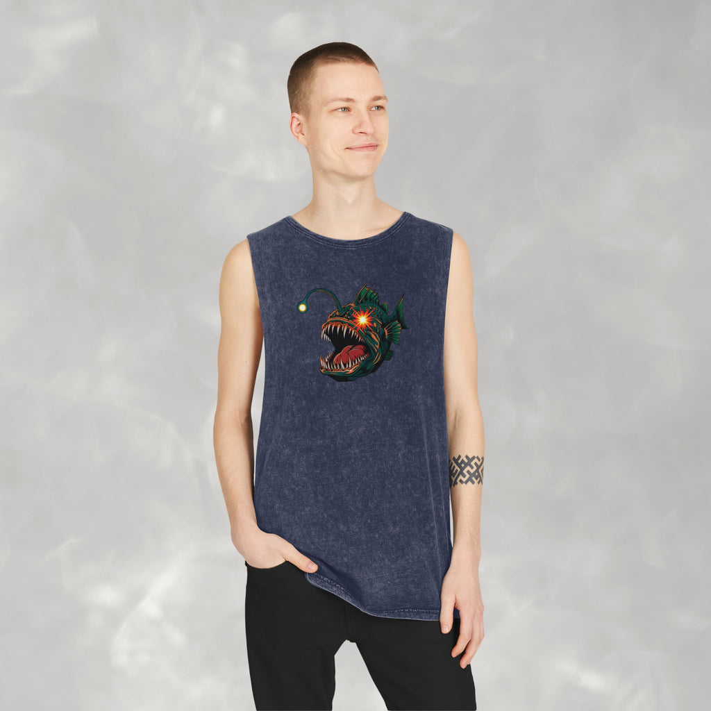 Short Fuse, Angler Fish Questionable Concepts Unisex Stonewash Tank Top