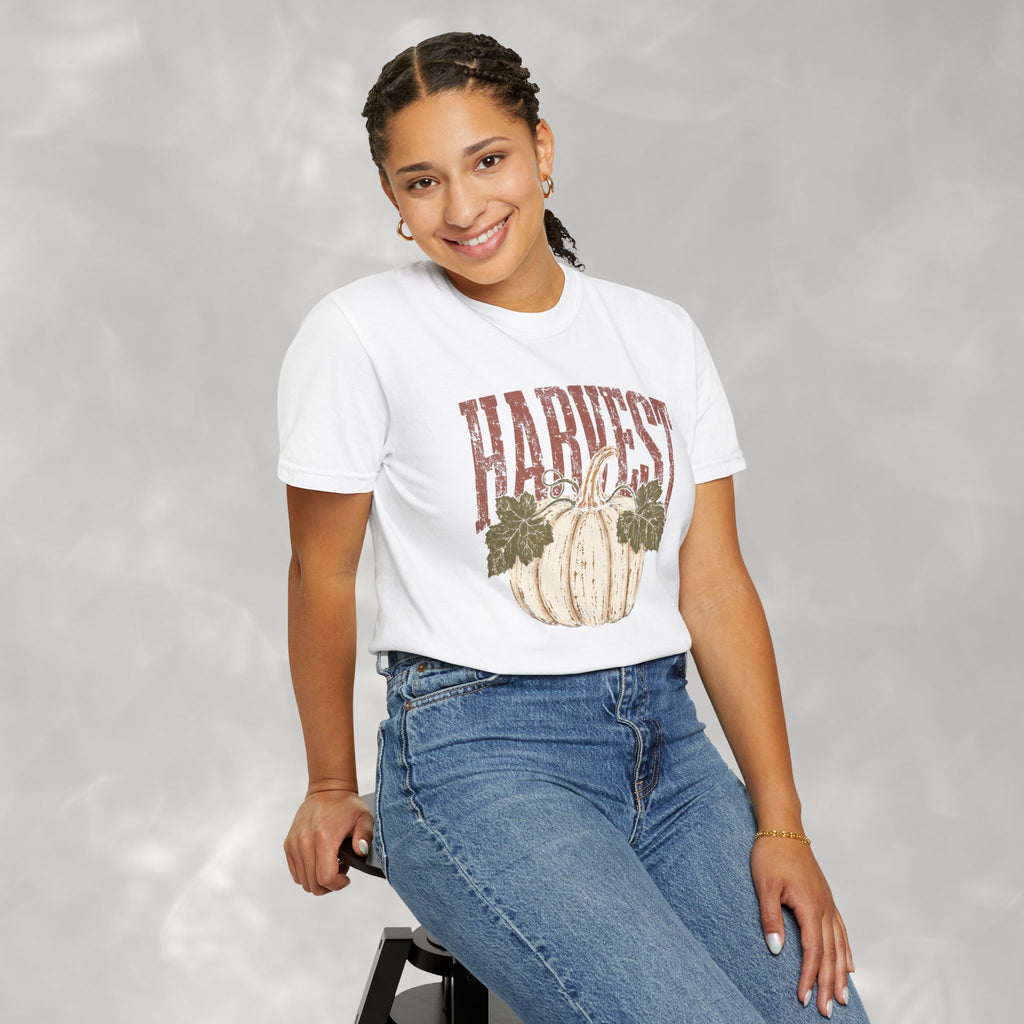 Autumn Harvest, White Pumpkin Retro Comfort Colors Tee