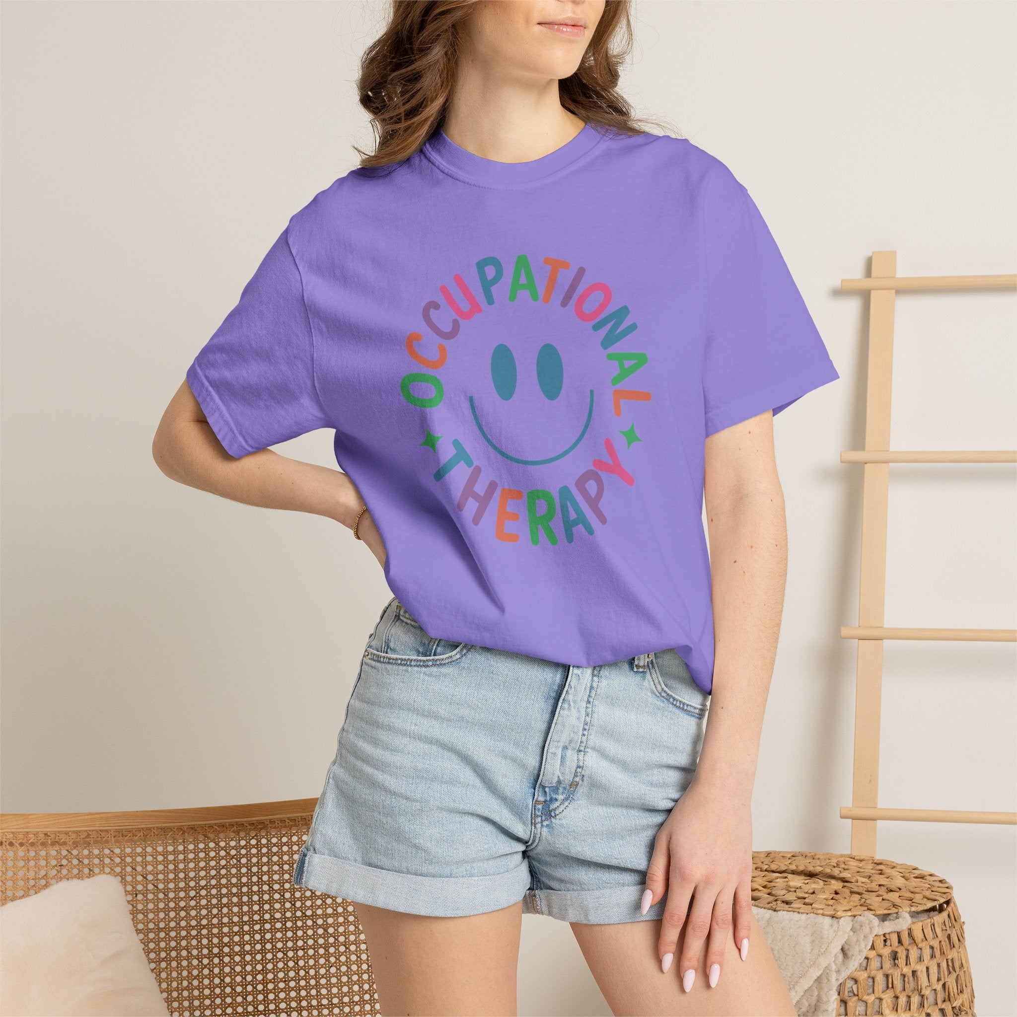Occupational Therapy, Cute Playful Smile, OT, COTA Comfort Colors Tee