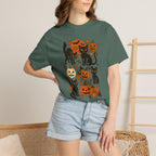 Spooky Black Cats and Jack-O-Lanterns, Unisex Comfort Colors Tee