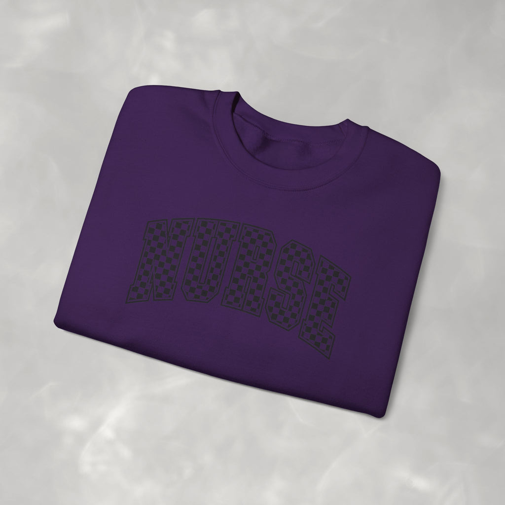 Nurse Checkered Gildan Unisex Heavy Blend™ Crewneck Sweatshirt for RN, LPN, GN, Nursing Students
