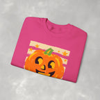 Happy Jack-O-Lantern, Striped Halloween Unisex Heavy Blend™ Crewneck Sweatshirt