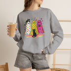 Preppy, Girly, Cute Halloween Ghosts with Cats, Gildan Unisex Heavy Blend™ Crewneck Sweatshirt