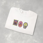Cute Halloween Spooky Stamps with Cat, Jack-O-Lanter, Skeleton, Gildan Unisex Heavy Blend™ Crewneck Sweatshirt