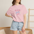 Never Give Up, Motivational Uplifting Comfort Colors Tee for OT, PT, Speech Therapy