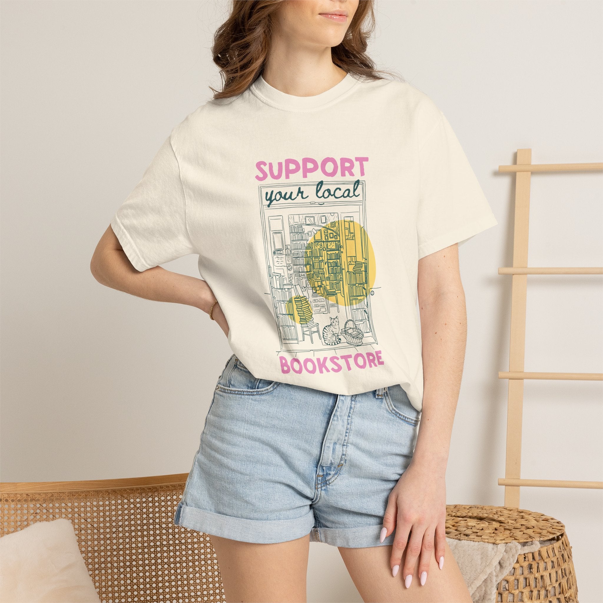 Support Your Local Book Store, Book, Reading Lover Comfort Colors Tee