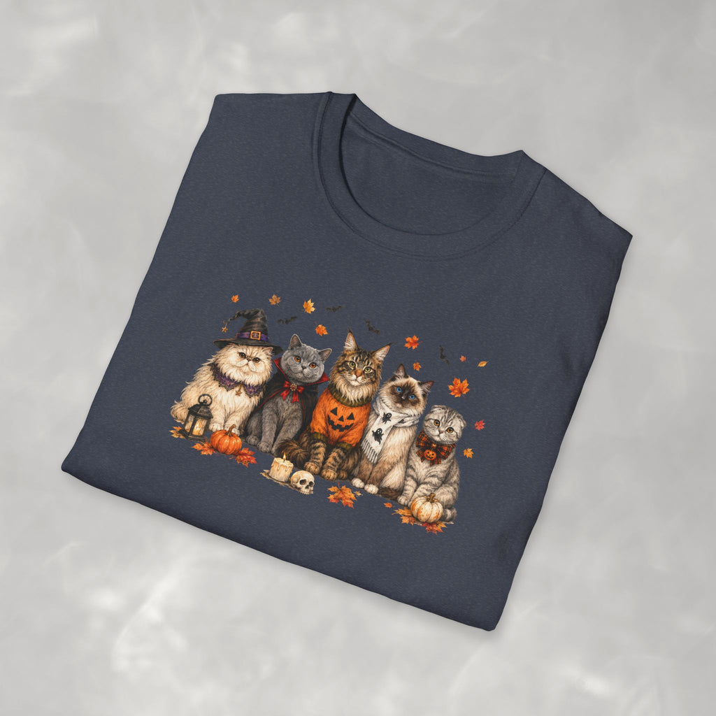 Retro Cats in Halloween Costumes Gildan Unisex Softstyle T-Shirt