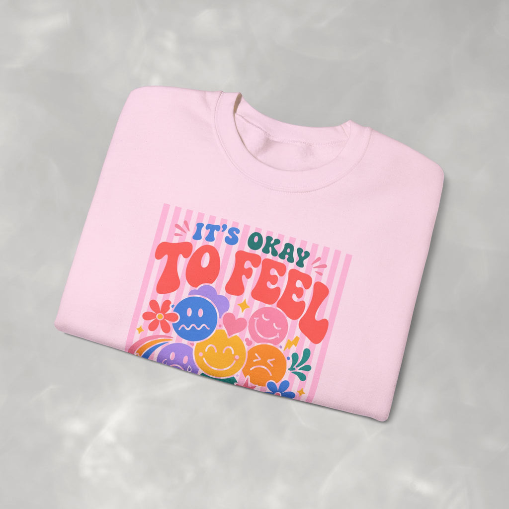 It's Okay to Feel All the Feels Gildan Unisex Heavy Blend™ Crewneck Sweatshirt for OT, PT, Speech, School Therapists