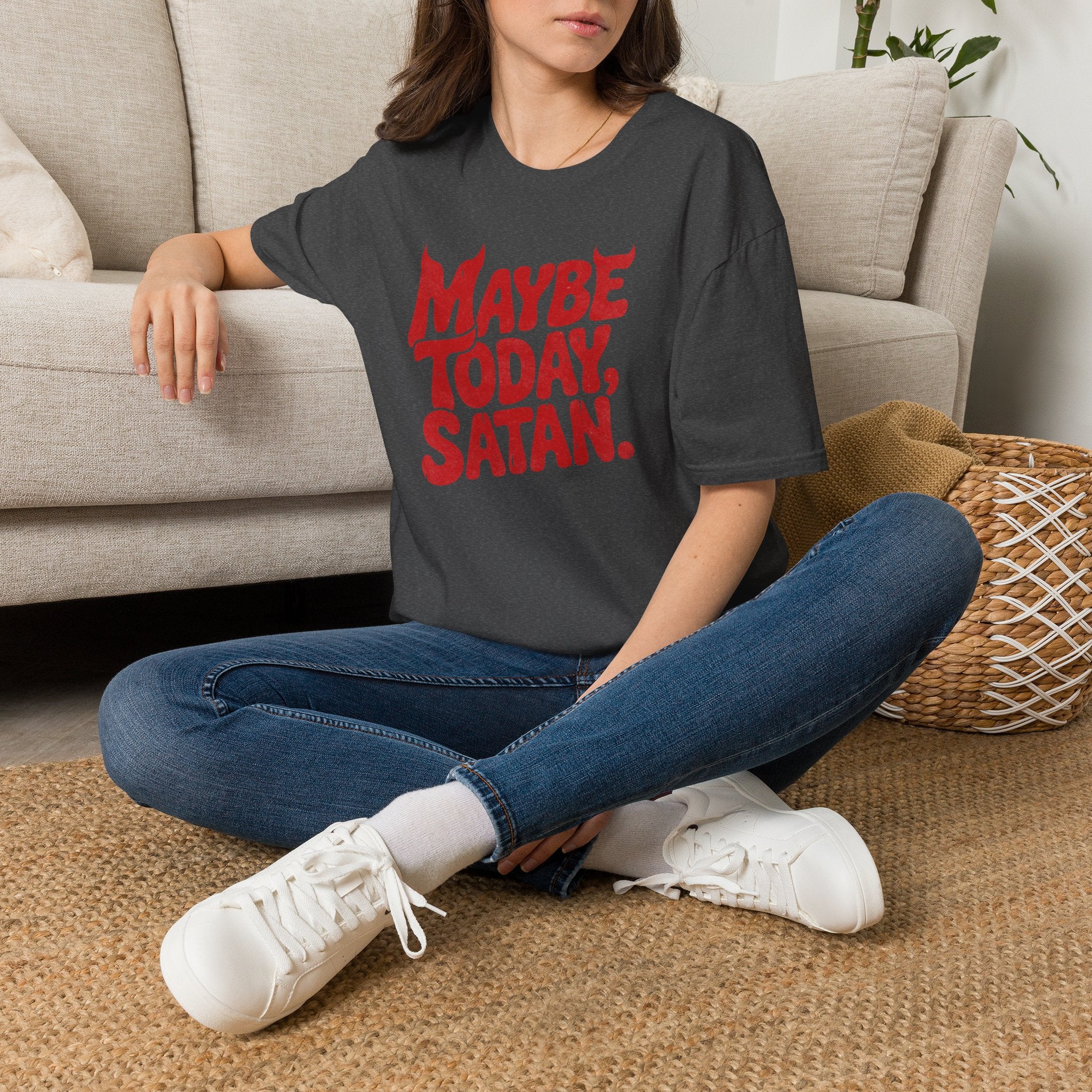 Funny Gothic Maybe Today Satan Comfort Colors Tee