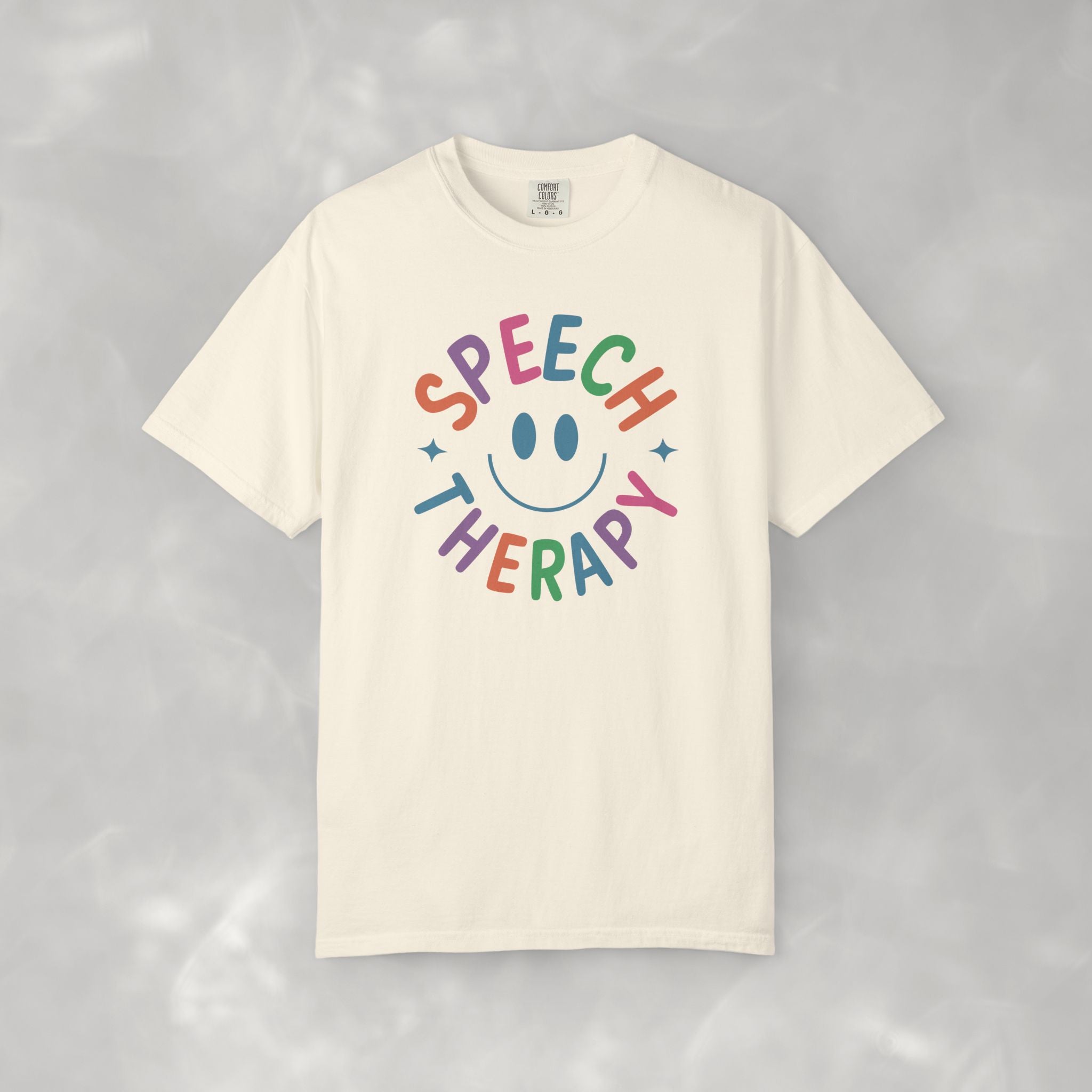Speech Therapy, Cute Playful Smile, SLP, SLPA Comfort Colors Tee